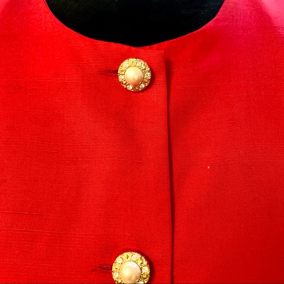 Char Vintage Red 100% Peplum Blazer - Picture 8 of 11